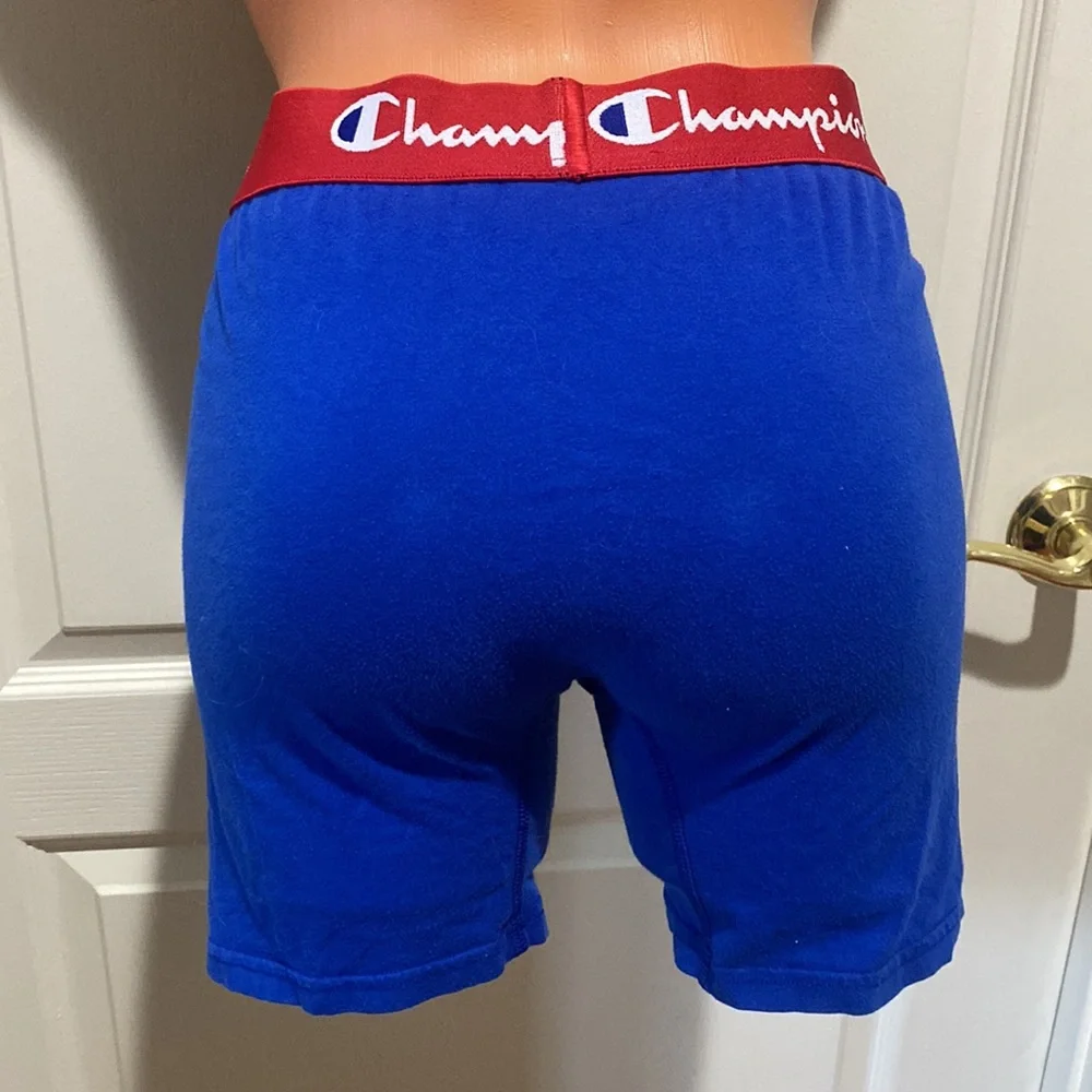 CHAMPION Men’s Boxer Briefs Shorts Blue Red M Medium EUC $25